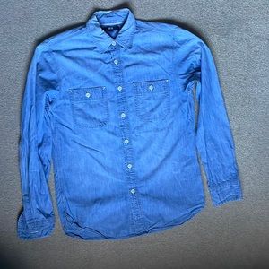 Uniqlo sz XS chambray 100% cotton button down shirt